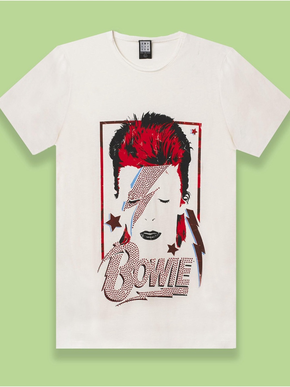 Graphic Bowie Print Short Sleeve Tee - White